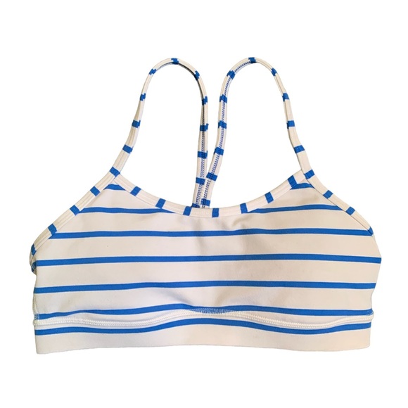 LULULEMON Blue & White Stripe Flow Y Bra size 4 - Picture 6 of 11